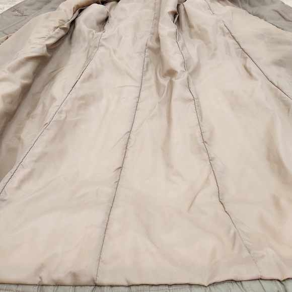 Vintage 70s Quilted Long Coat Rabbit Fur, Sage, US Women's Large (listing as) - Picture 7 of 14